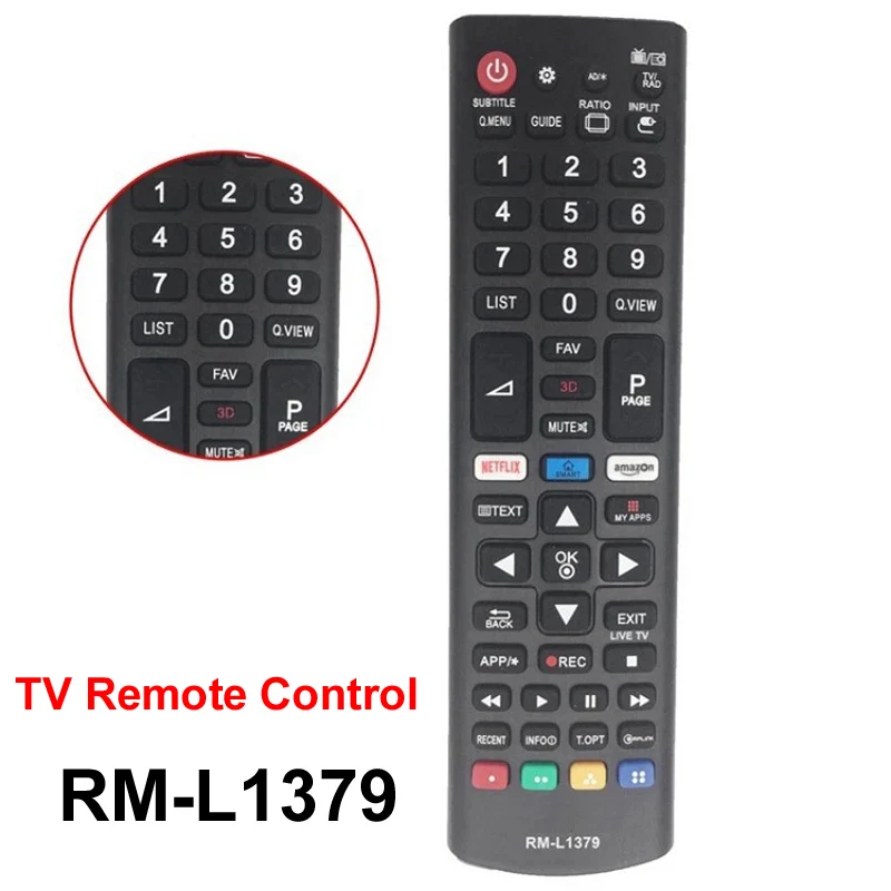 Vista frontal del control remoto RM-L1379