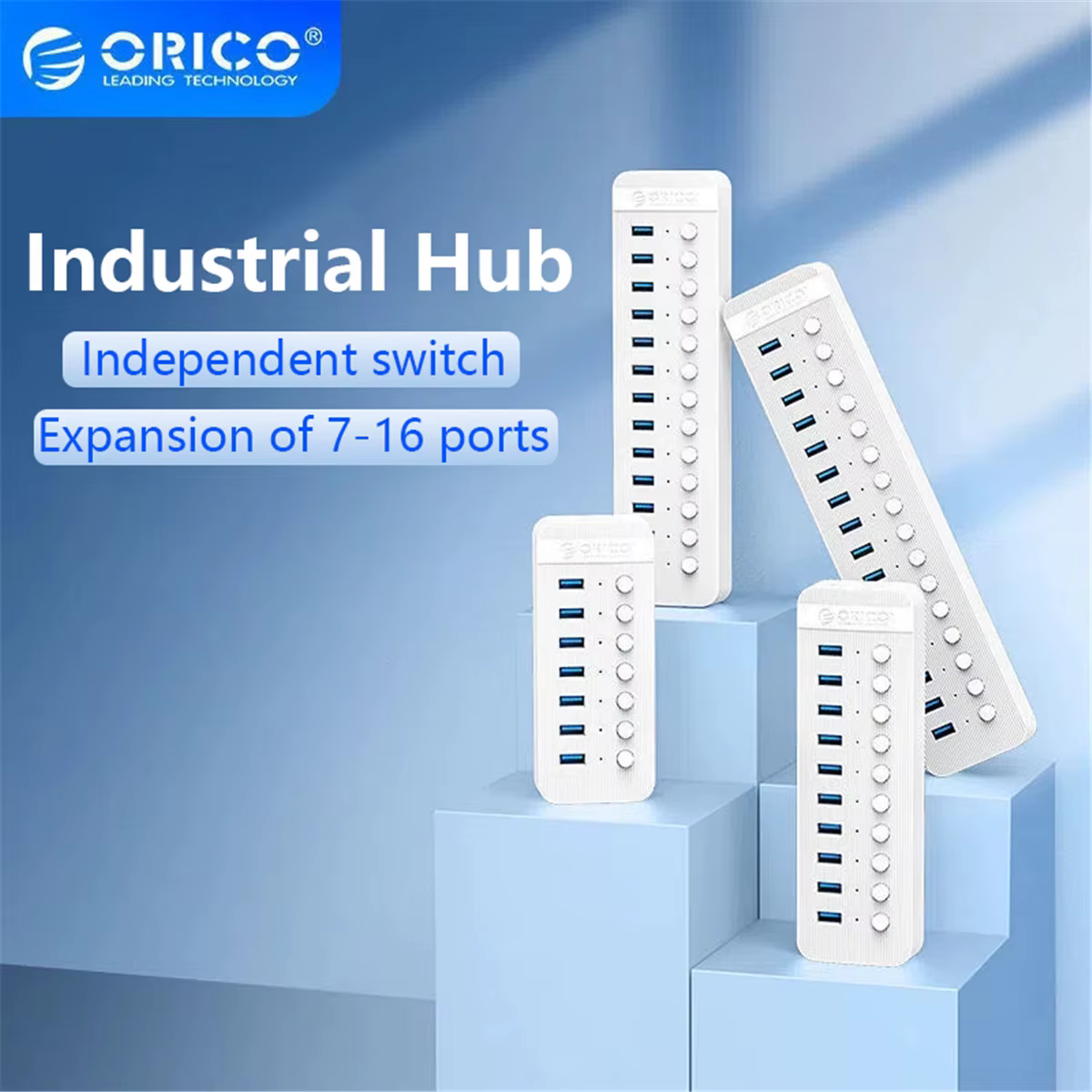 Hub USB 3.0 ORICO con 7 puertos y interruptores individuales