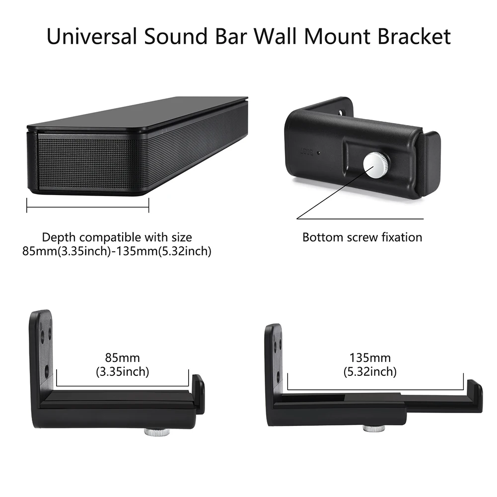 Soporte Universal Montaje Pared Barra de Sonido Samsung Vizio LG Bose