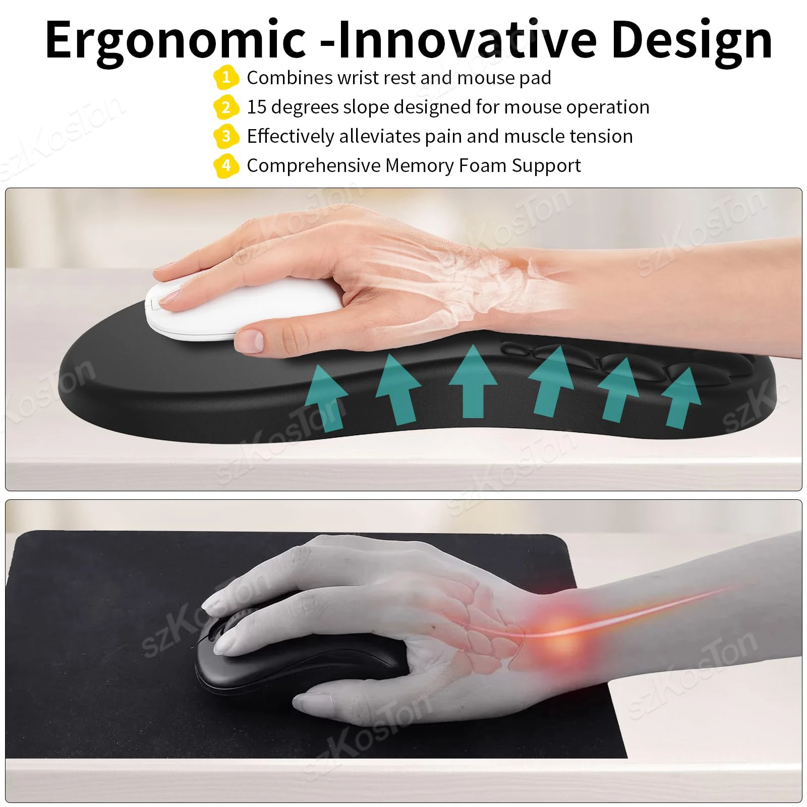 Alfombrilla de ratón ergonómica con reposamuñecas - imagen 3