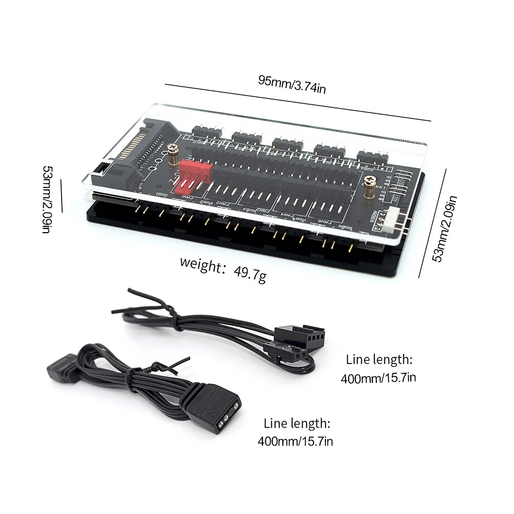 Hub ARGB PWM 7P SATA para Ventiladores PC - imagen 2