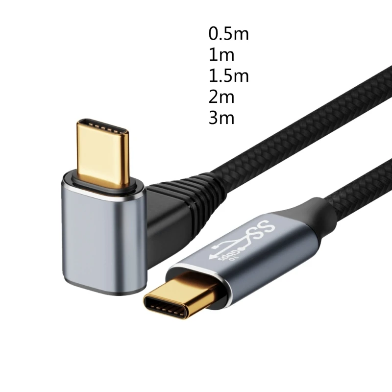 Cable USB-C Ángulo Recto Carga Rápida PD Bidireccional Antitracción - imagen 2