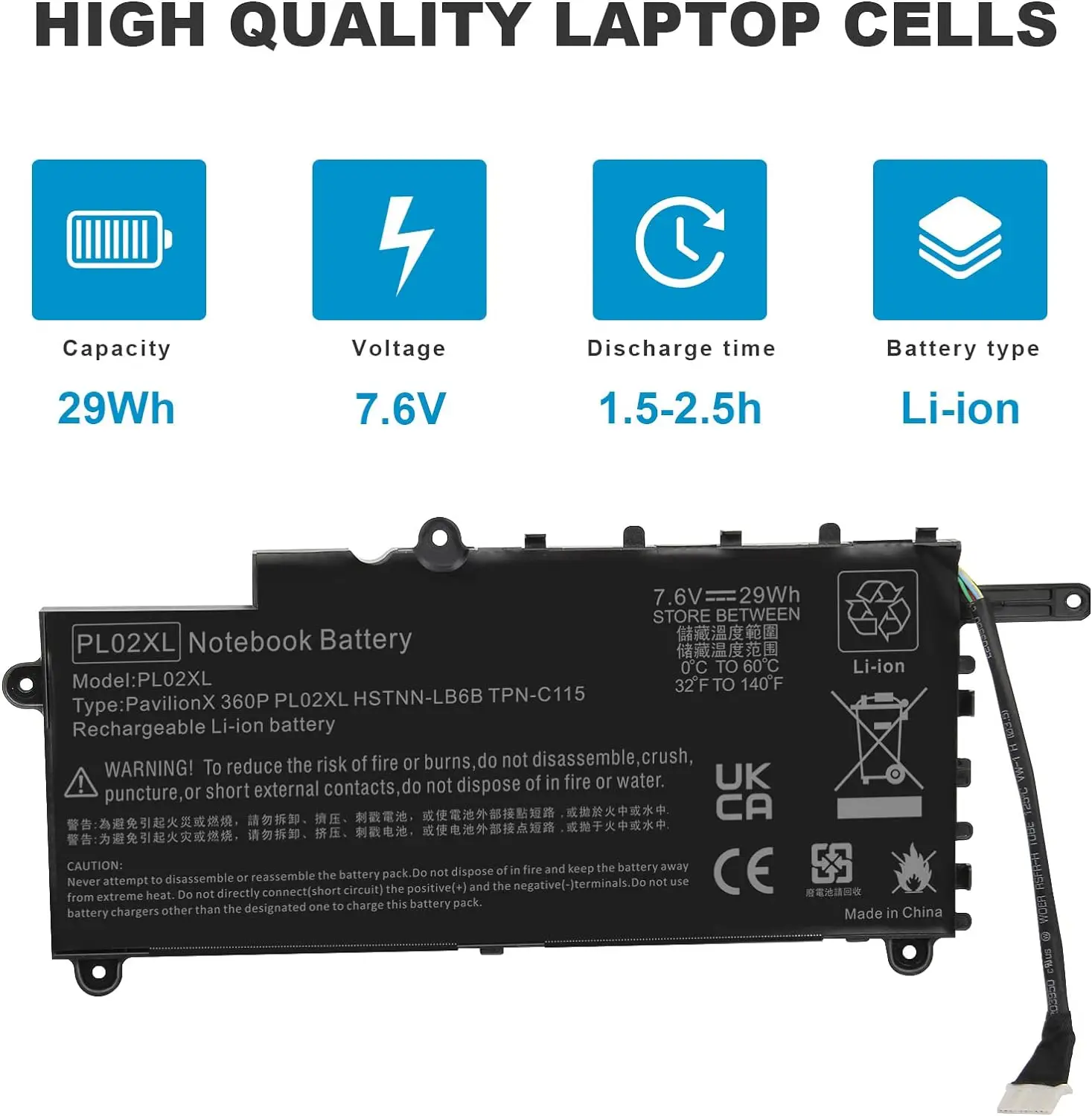 Conexiones de la batería HP Pavilion