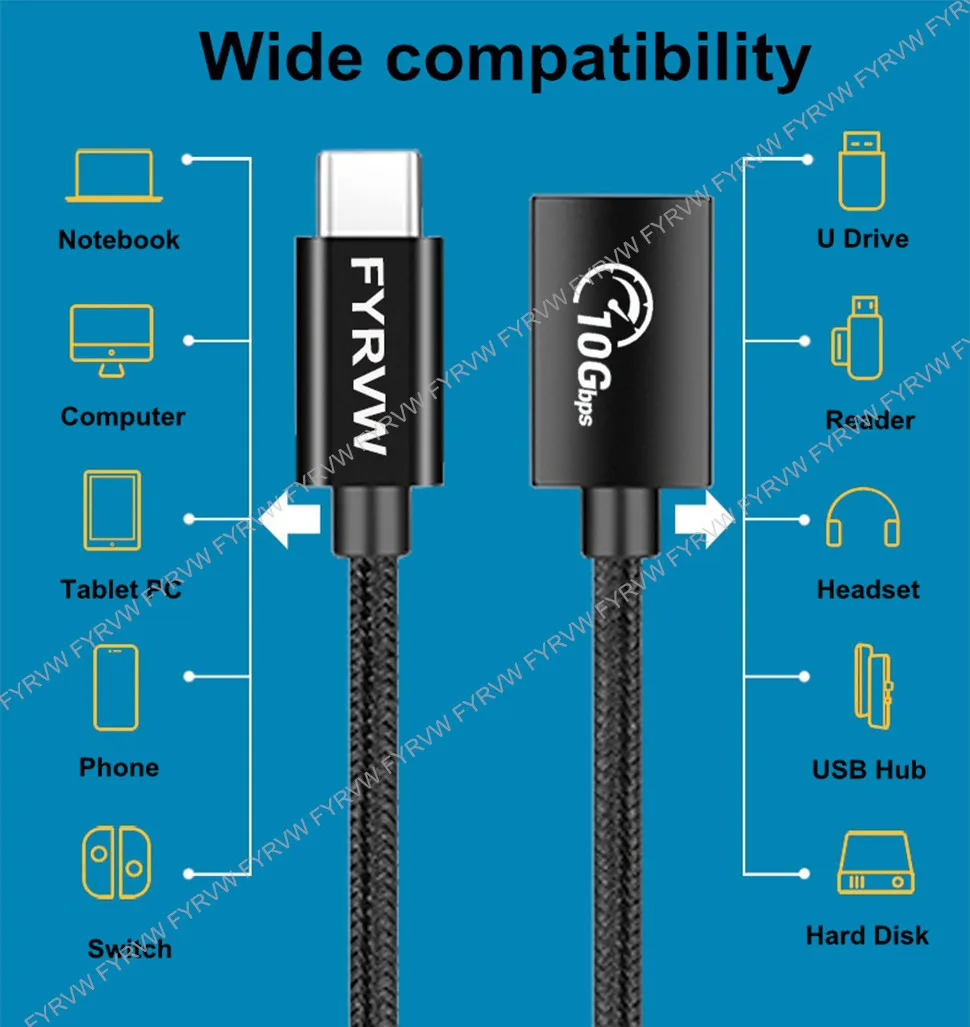 Adaptador y cable trenzado