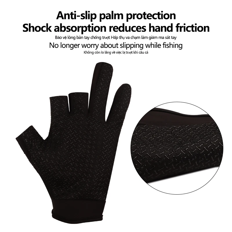 Guantes de pesca con textura antideslizante visible