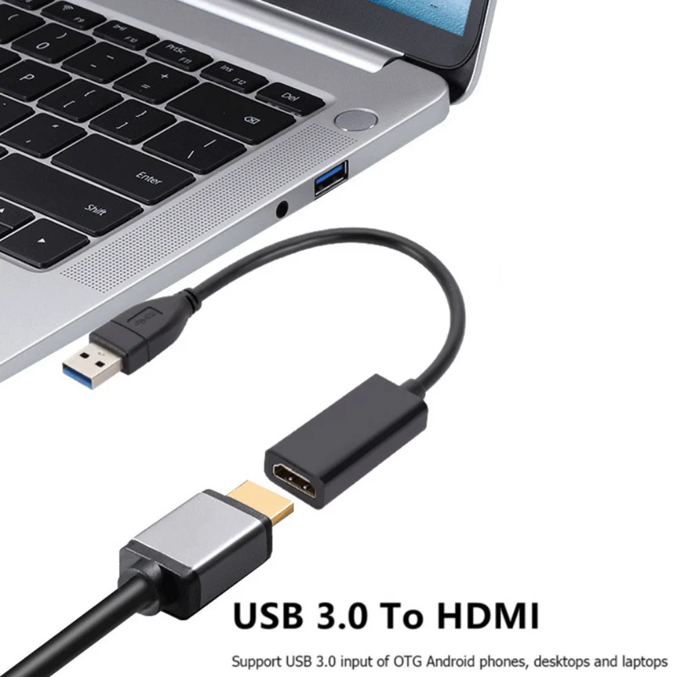 Conexiones del adaptador USB y HDMI