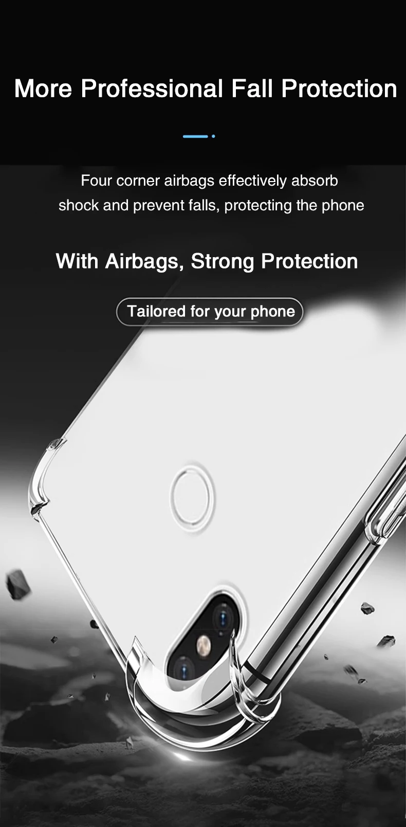 Funda transparente de silicona Xiaomi Mi 8 vista frontal