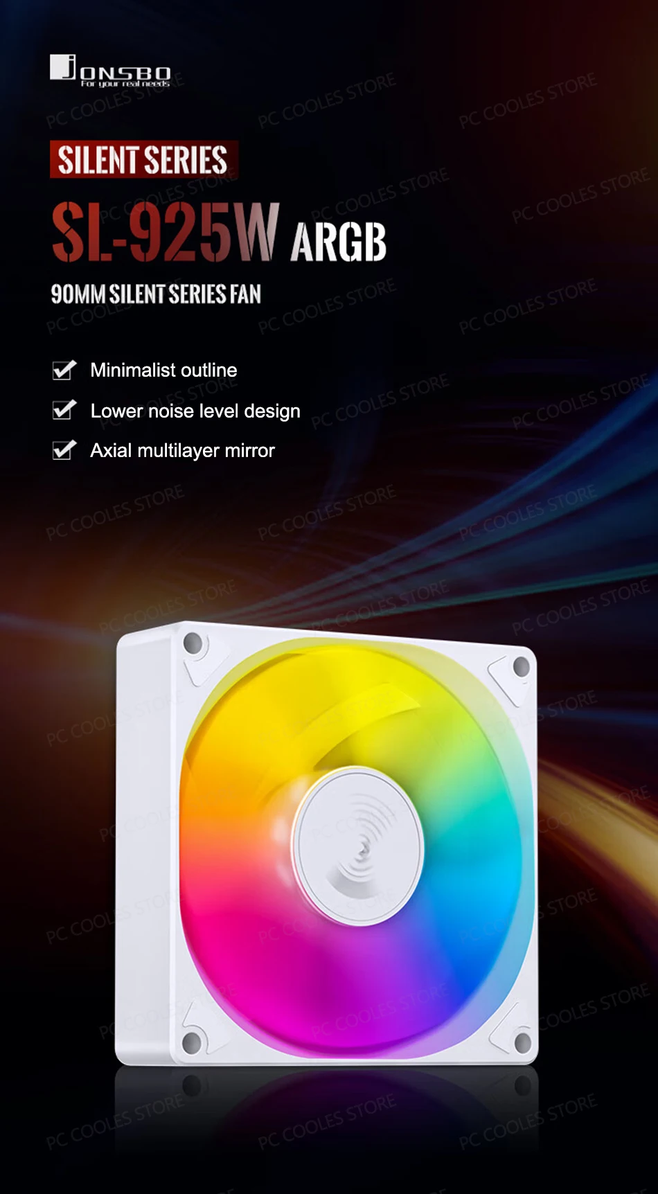 Ventilador JONSBO SL-925 en funcionamiento