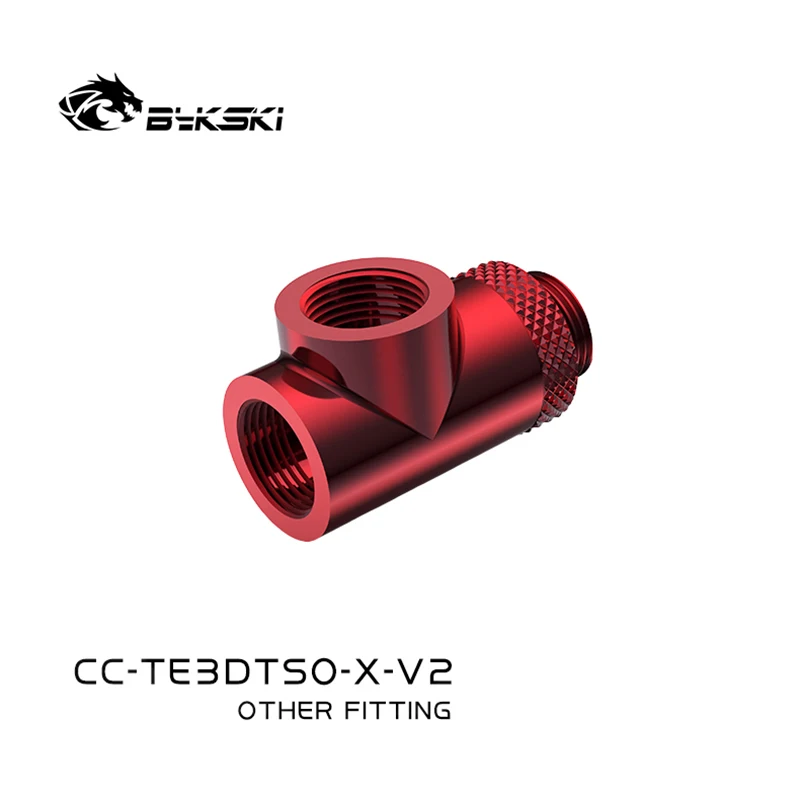 Bykski Adaptador T 3 Vías G1/4" Refrigeración Líquida PC - imagen 3