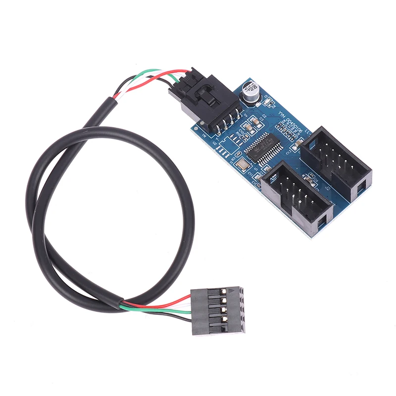 Tarjeta expansión USB 2.0 con cable – Adaptador macho a 2 hembras - imagen 4