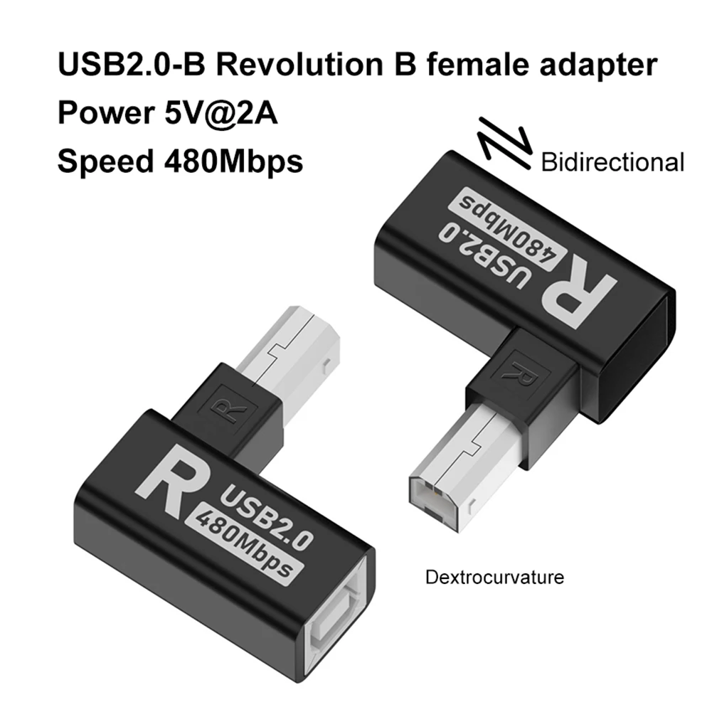 Adaptador USB para impresora y escáner USB-B 90° Macho Hembra - imagen 5