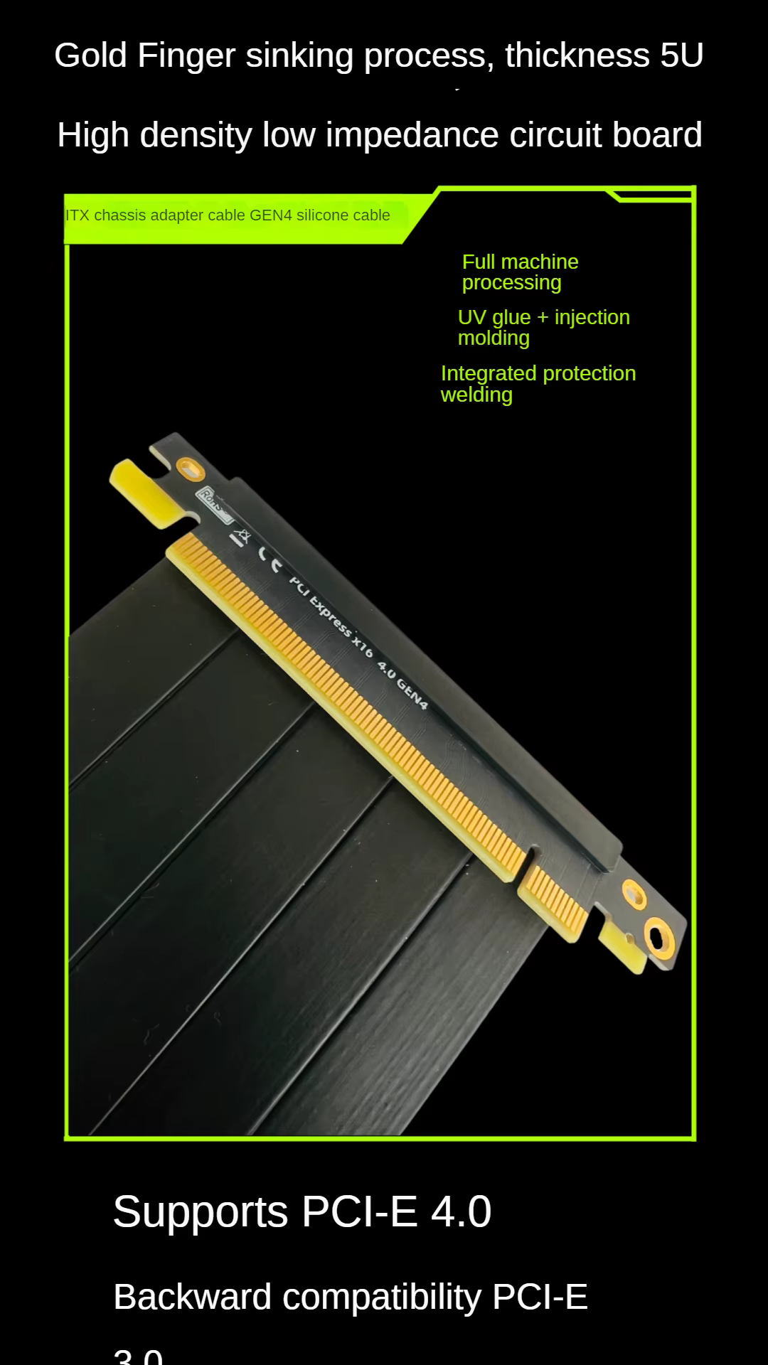 Detalle del conector dorado del cable extensor