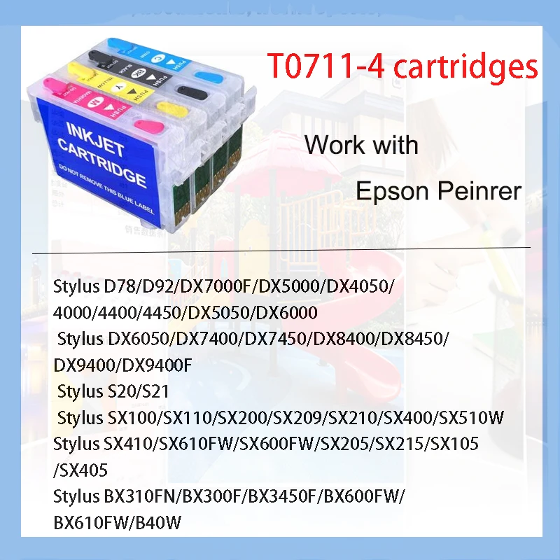Cartucho tinta Epson T0711-14 Chip Autoreset Stylus D78 D92 DX5000 DX4000 - imagen 3