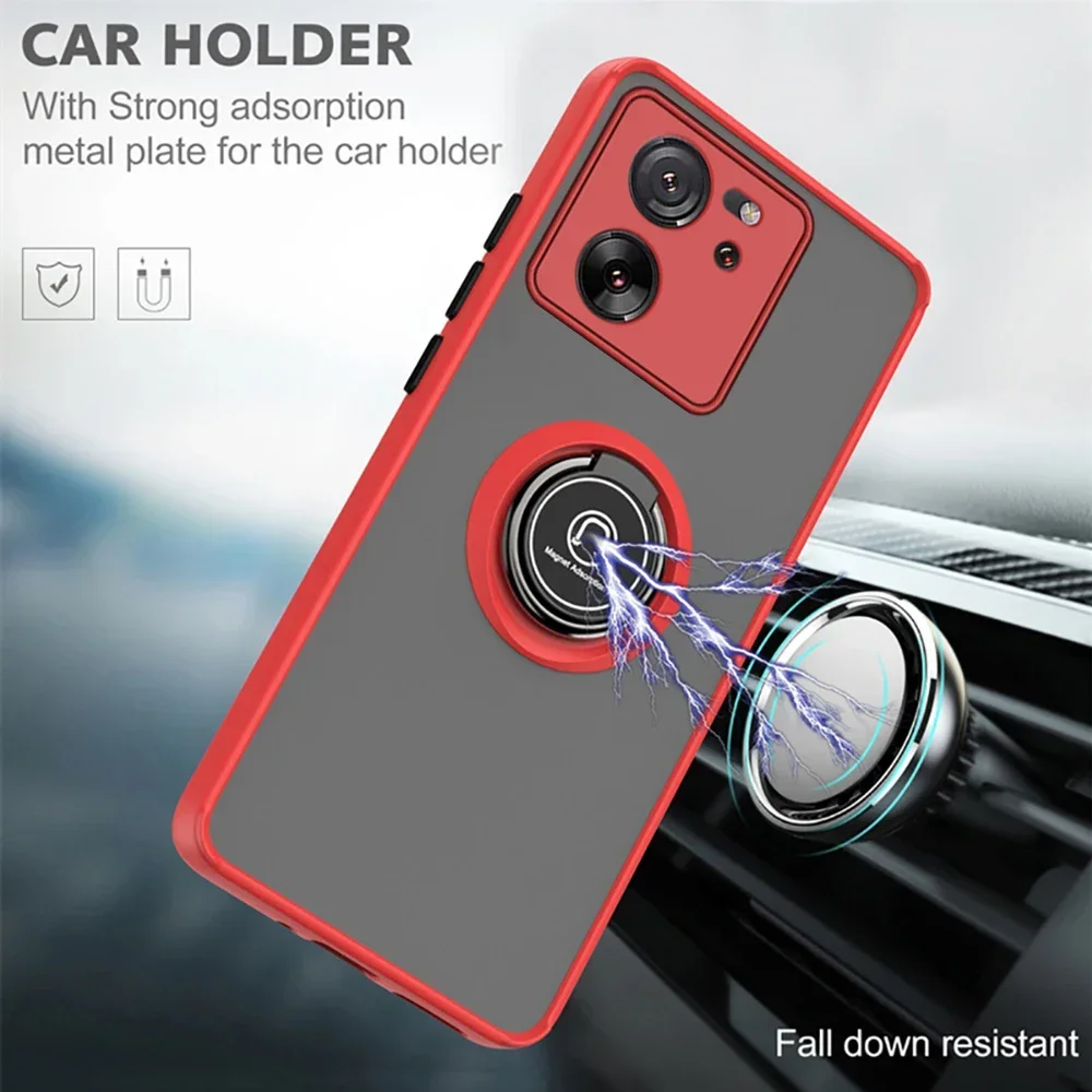 Funda Xiaomi 13T Pro Antigolpes Mate con Anillo y Soporte Magnético - imagen 3