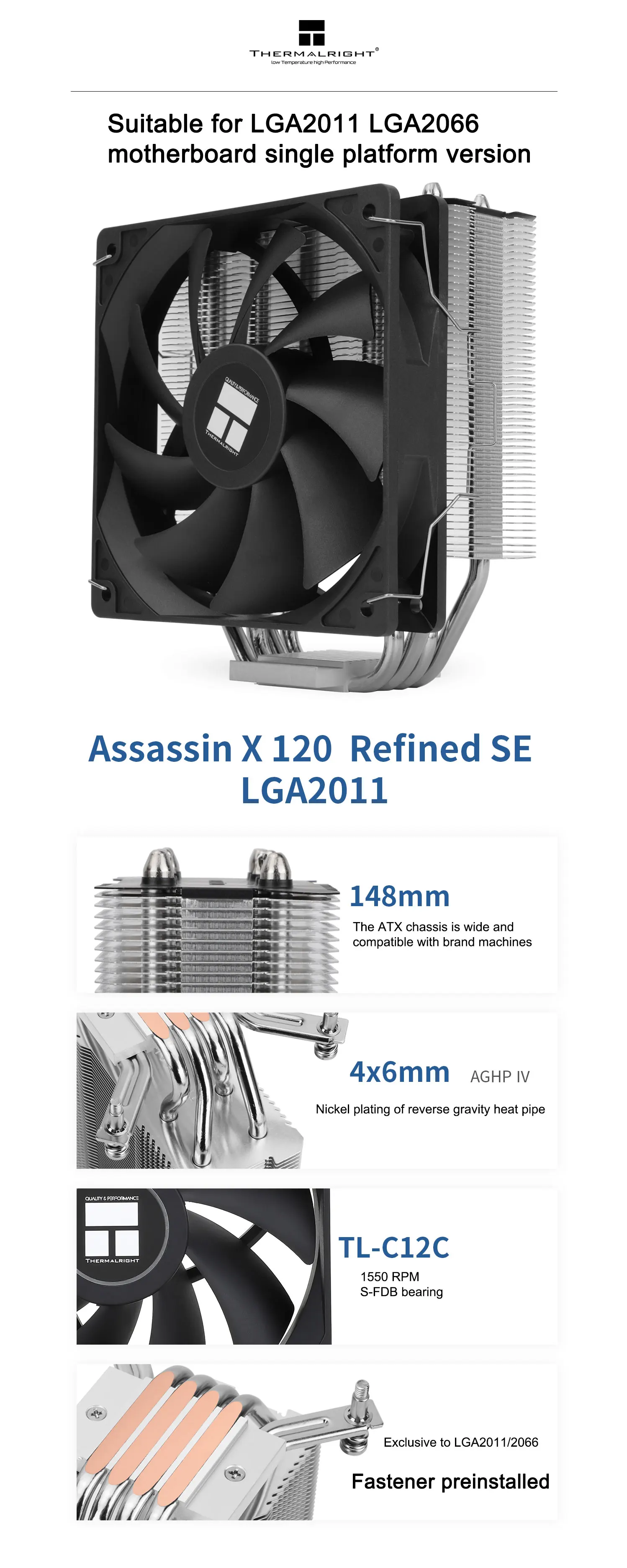 Cooler Thermalright TL-AX120 R SE vista frontal