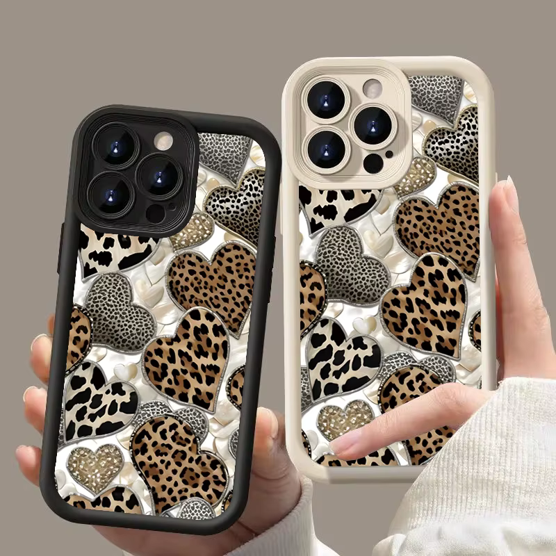 Funda iPhone Antigolpes Mate con Diseño de Corazones