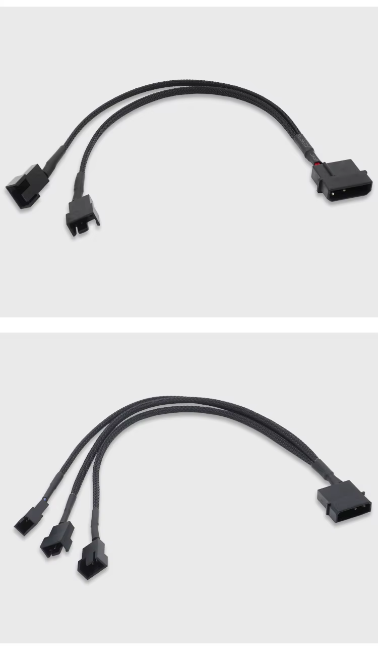 Detalle de los 4 puertos de salida Molex