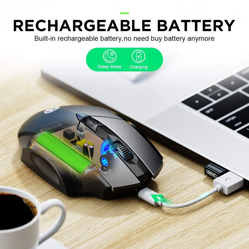 Ratón Inalámbrico PM6 Bluetooth 2,4G Recargable Silencioso - Oficina - imagen 4