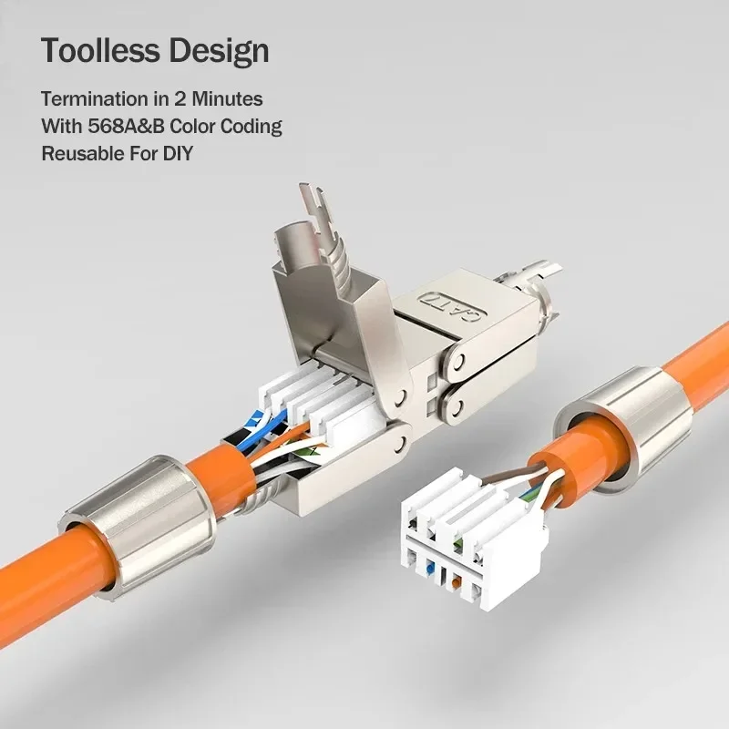 Adaptador Ethernet RJ45 Cat 6A/7 Blindado Sin Herramientas - imagen 5