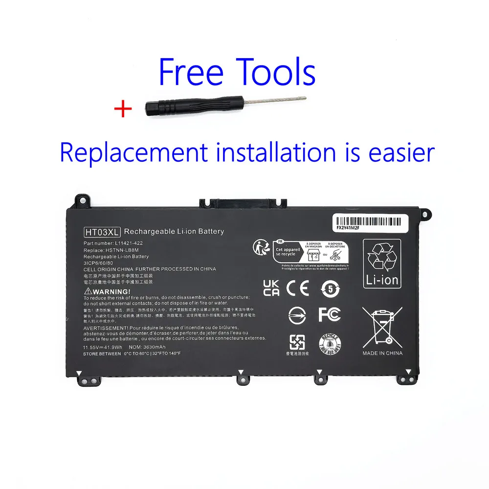 Batería HT03XL para portátil HP Pavilion 14-CE y 15-CS - imagen 3
