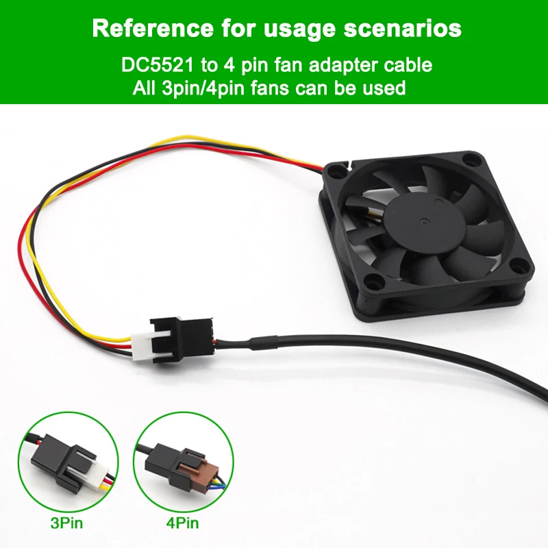 Adaptador 1 a 4 Ventiladores PWM 4 Pin 12V – Conector DC 5,5 x 2,1 mm - imagen 5
