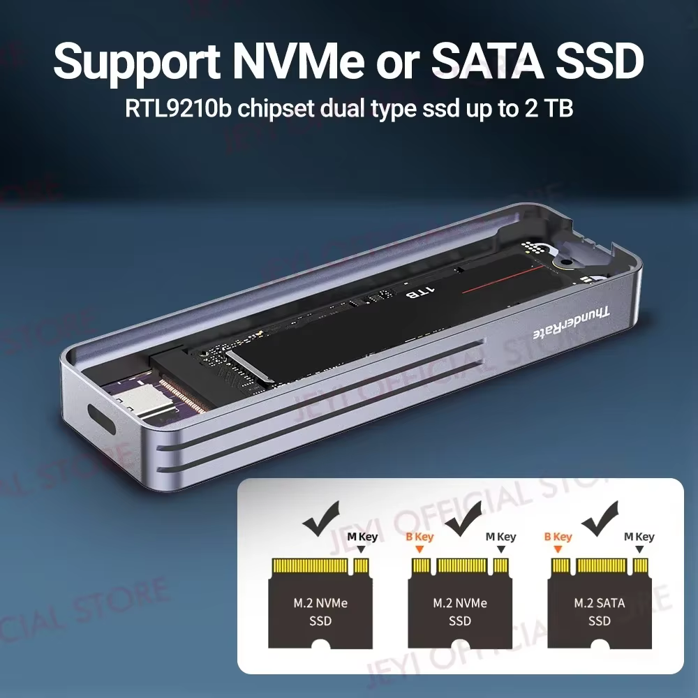 JEYI Caja SSD M.2 NVMe USB 3.2 Gen2 UASP con Protección de Escritura - imagen 5