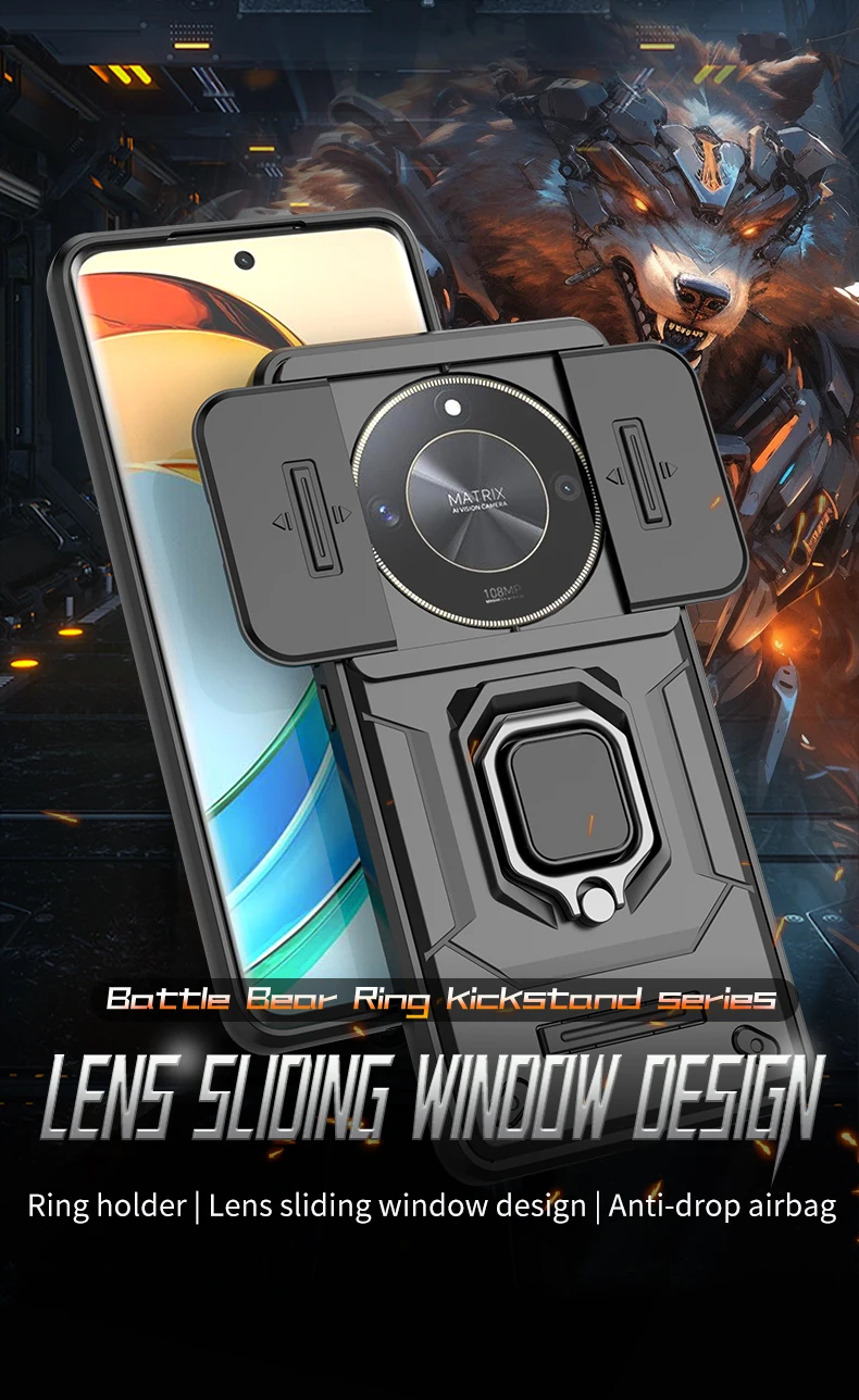 Funda con protección de cámara y diseño resistente