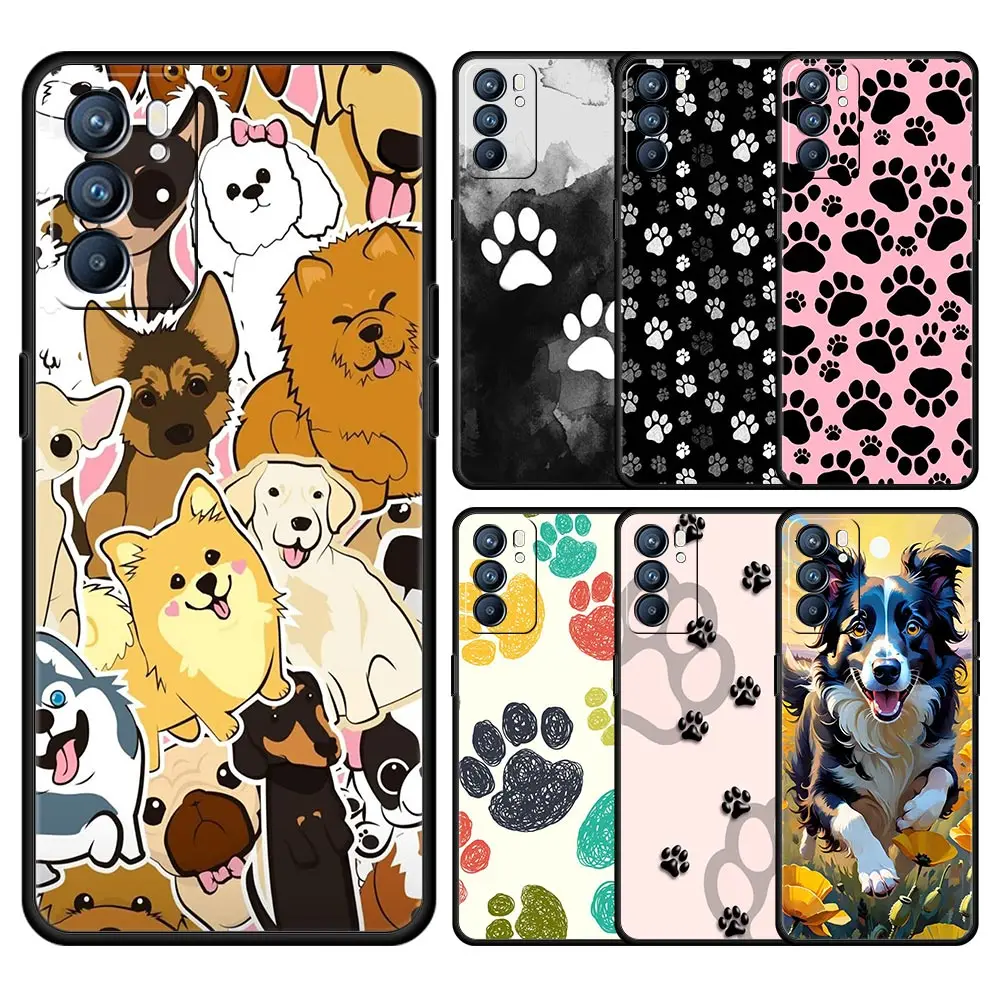 Funda para Oppo con diseño de pata de perro, vista frontal