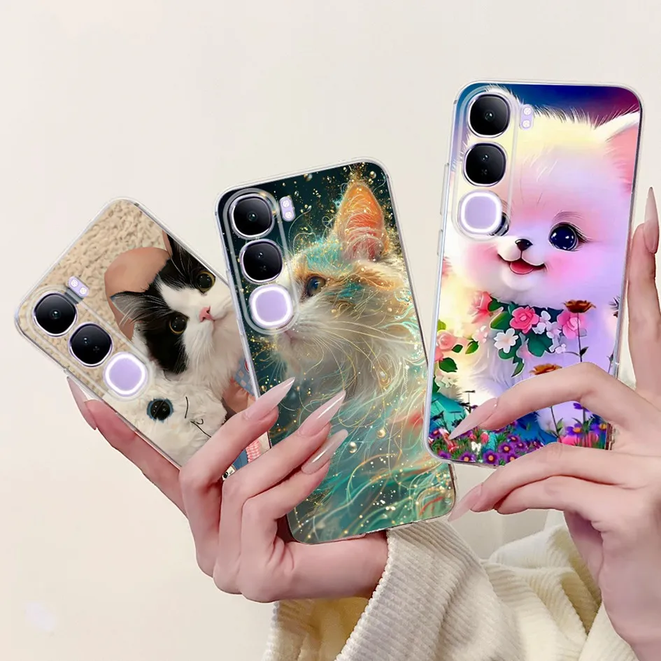 Funda Silicona TPU Vivo V40 Lite – Floral Transparente Antigolpes - imagen 5