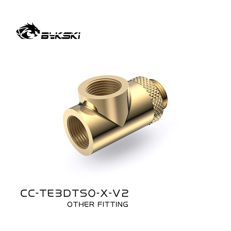 Bykski Adaptador T 3 Vías G1/4" Refrigeración Líquida PC - imagen 4