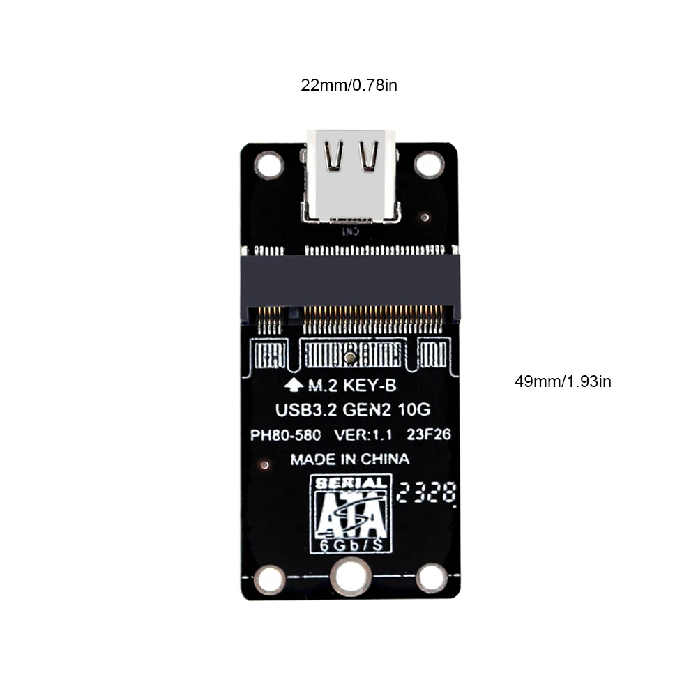 Adaptador NGFF M.2 SATA a USB-C 3.2 JMS580 - imagen 5