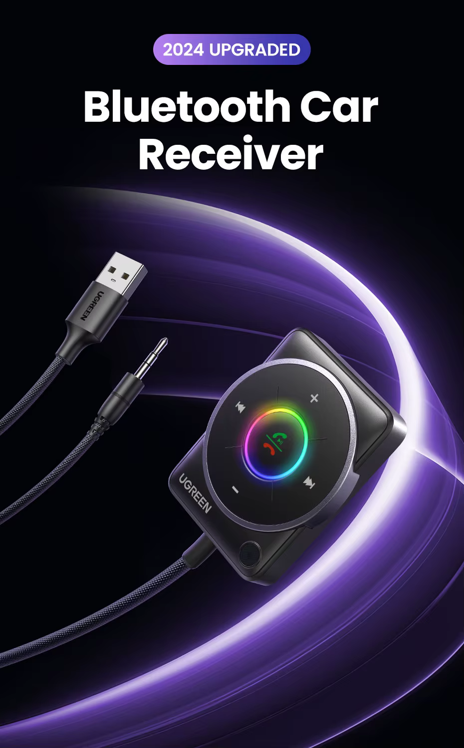 Receptor Bluetooth para coche de la marca UGREEN