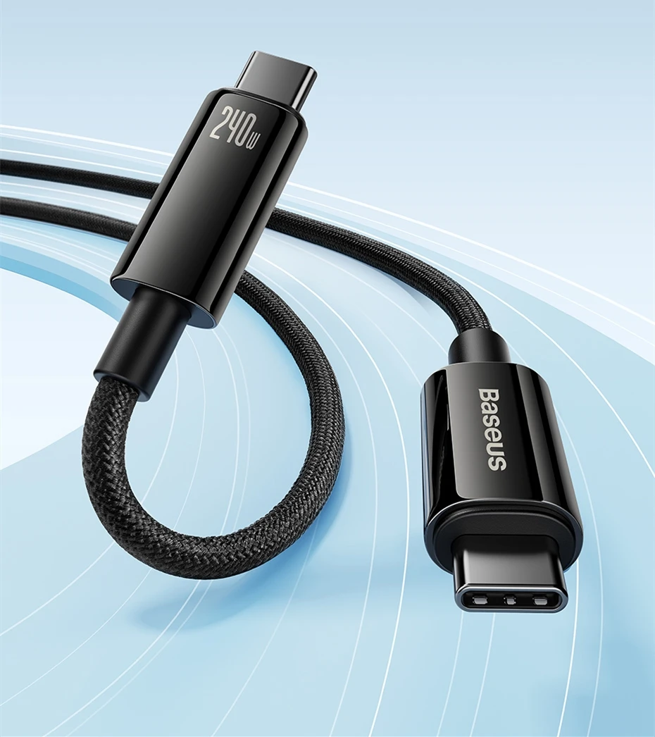 Cable Baseus USB C 240W con conector de aleación de zinc