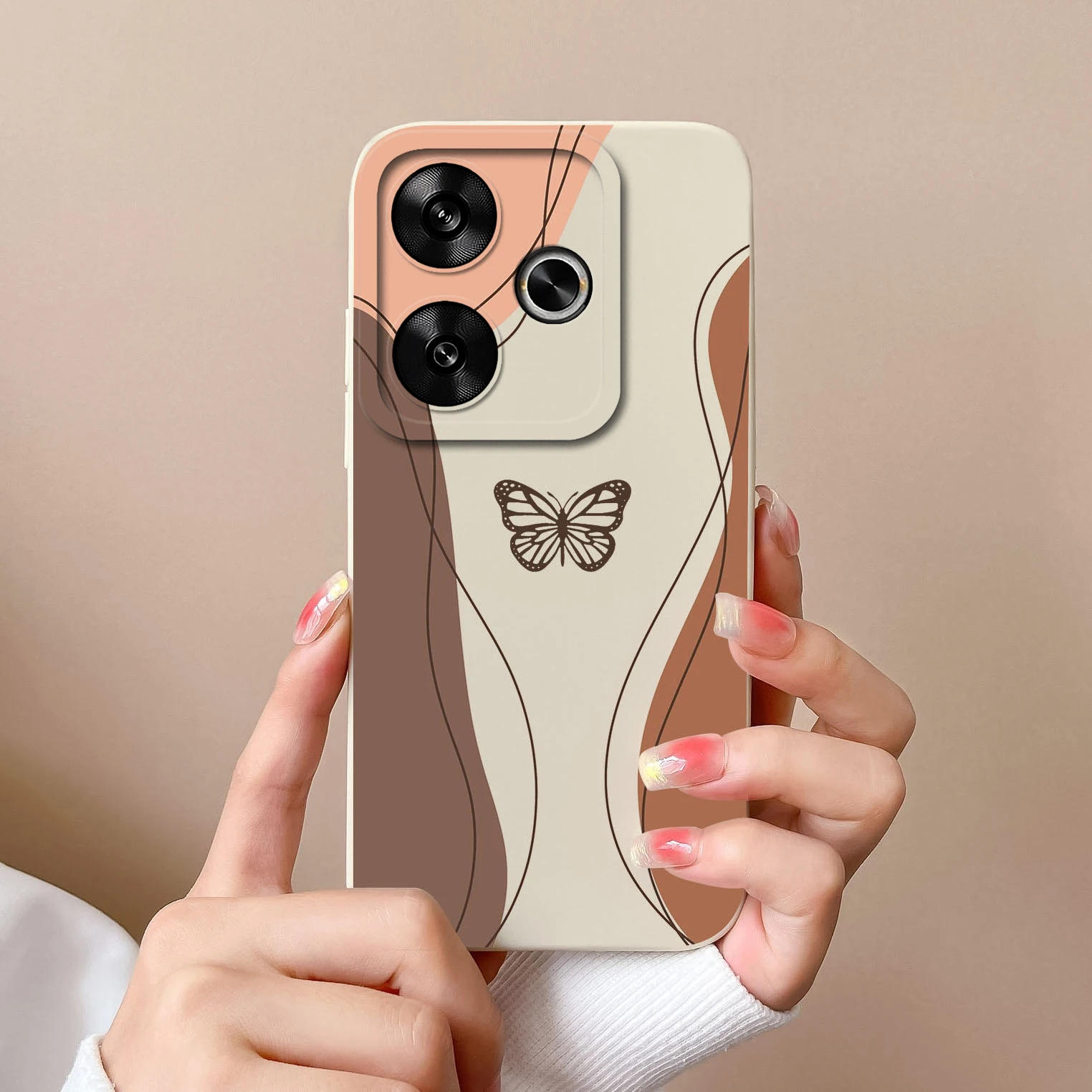 Funda Xiaomi Redmi 13 Silicona Líquida Mariposa Antigolpes - imagen 2