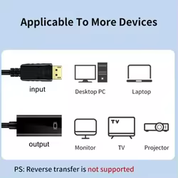 Adaptador DisplayPort a HDMI 4K, DP Macho a Hembra