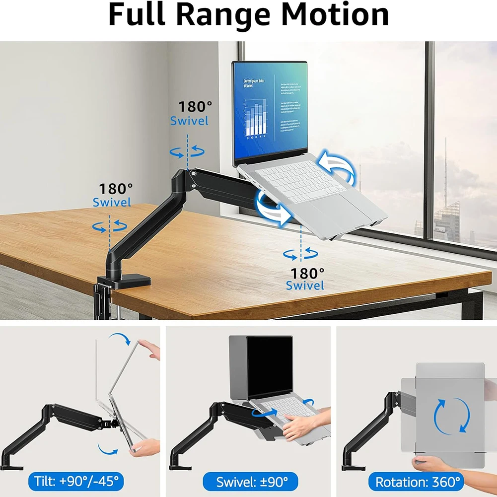 Soporte para portátil de escritorio con brazo de gas ajustable - imagen 4