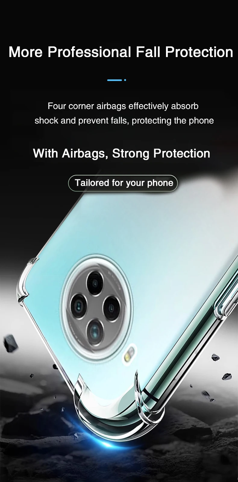 Funda transparente vista frontal