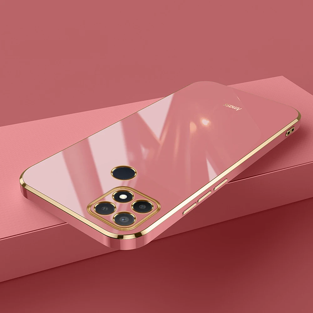 Funda de silicona con diseño cuadrado para Realme