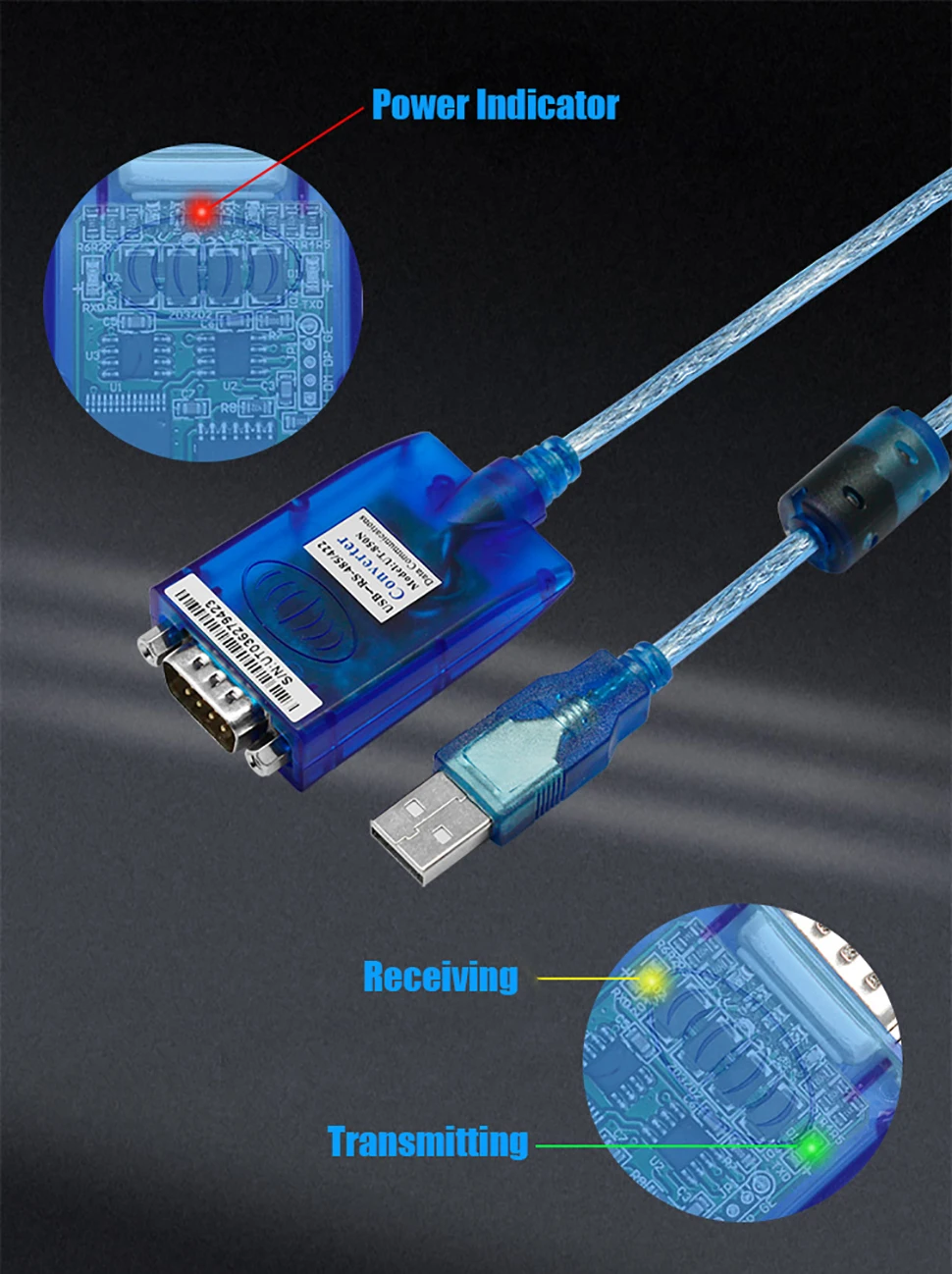 Conector DB9 y diseño de anillo magnético