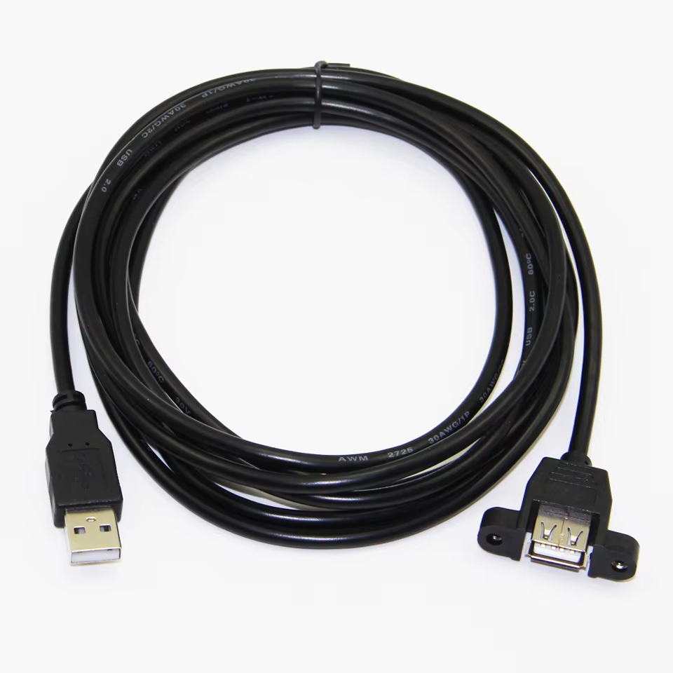 Vista general del cable USB con lámina de montaje