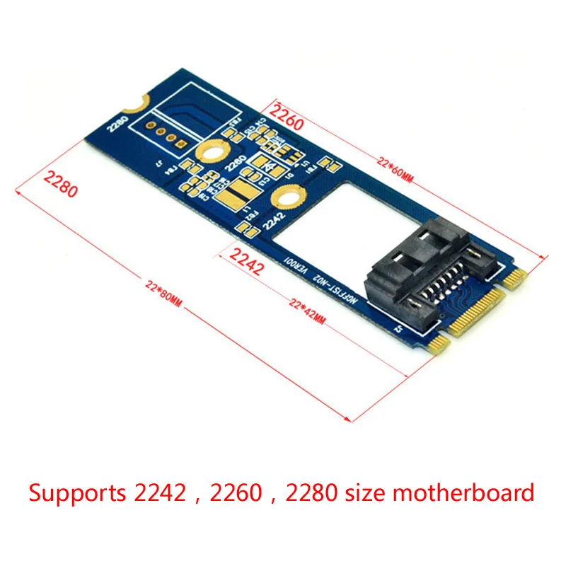 Adaptador M.2 a SATA con cable para SSD NGFF B+M - imagen 4