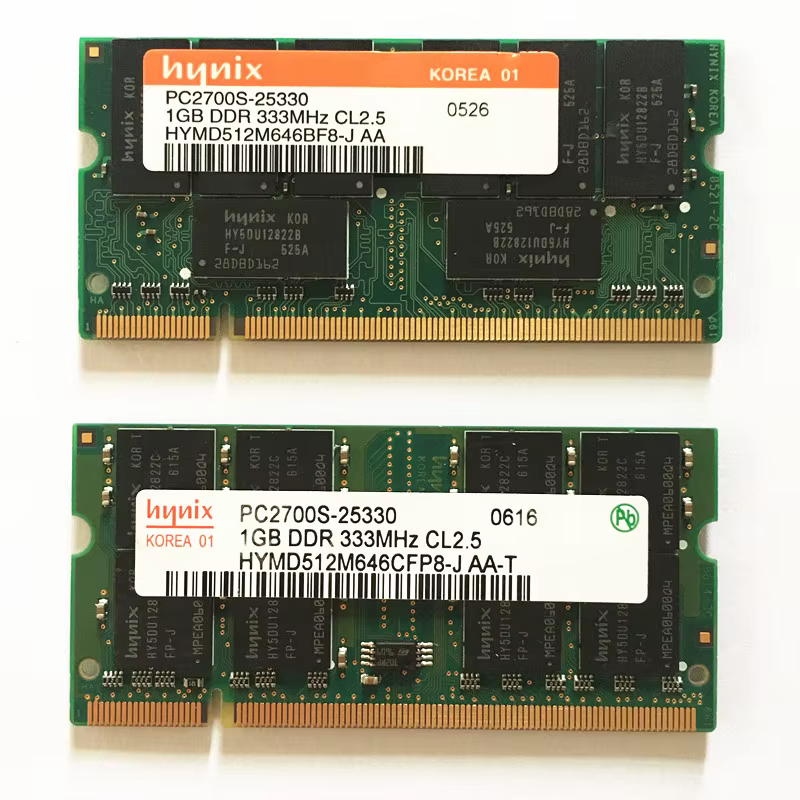 Módulo HYNIX DDR1 1GB 333MHz SODIMM lateral