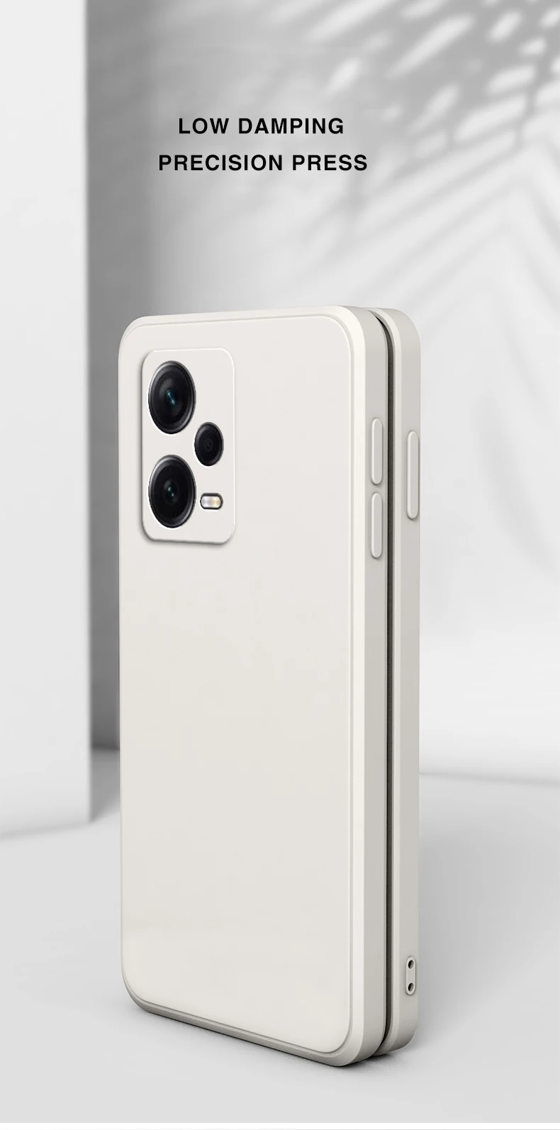 Vista frontal de la funda cuadrada