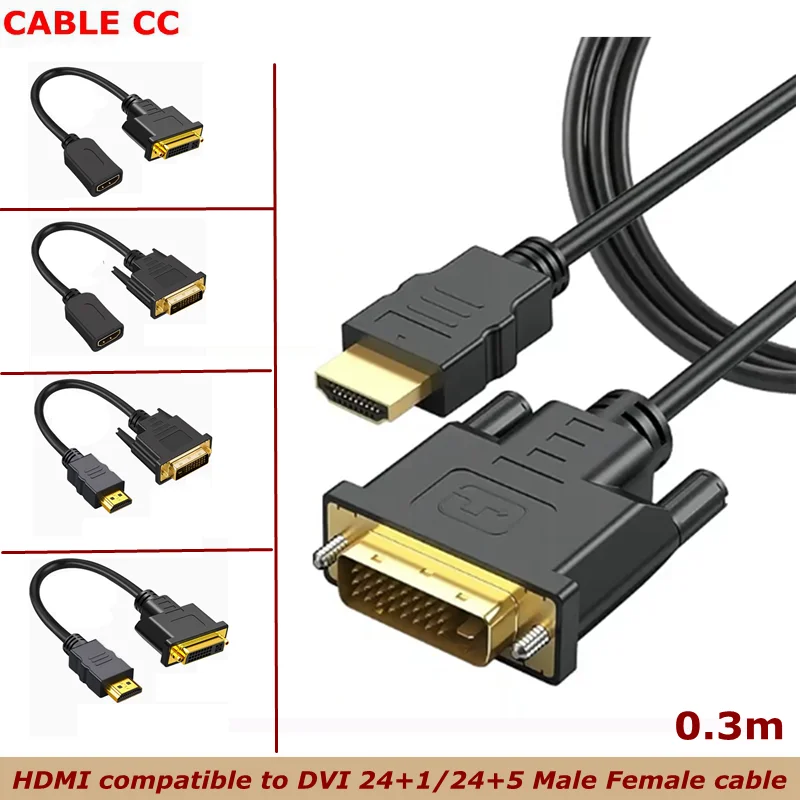 Cable DVI Macho-Hembra Extensión Vídeo Digital HDTV Proyector - imagen 2