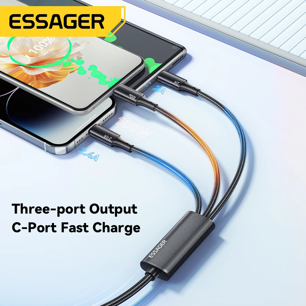 Cable USB-C 100W PD Carga Rápida Compatible MacBook iPhone Samsung Xiaomi - imagen 4