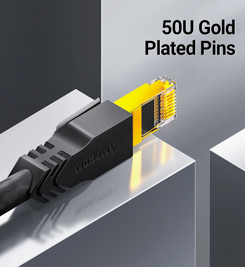 Conectores RJ45 chapados en oro