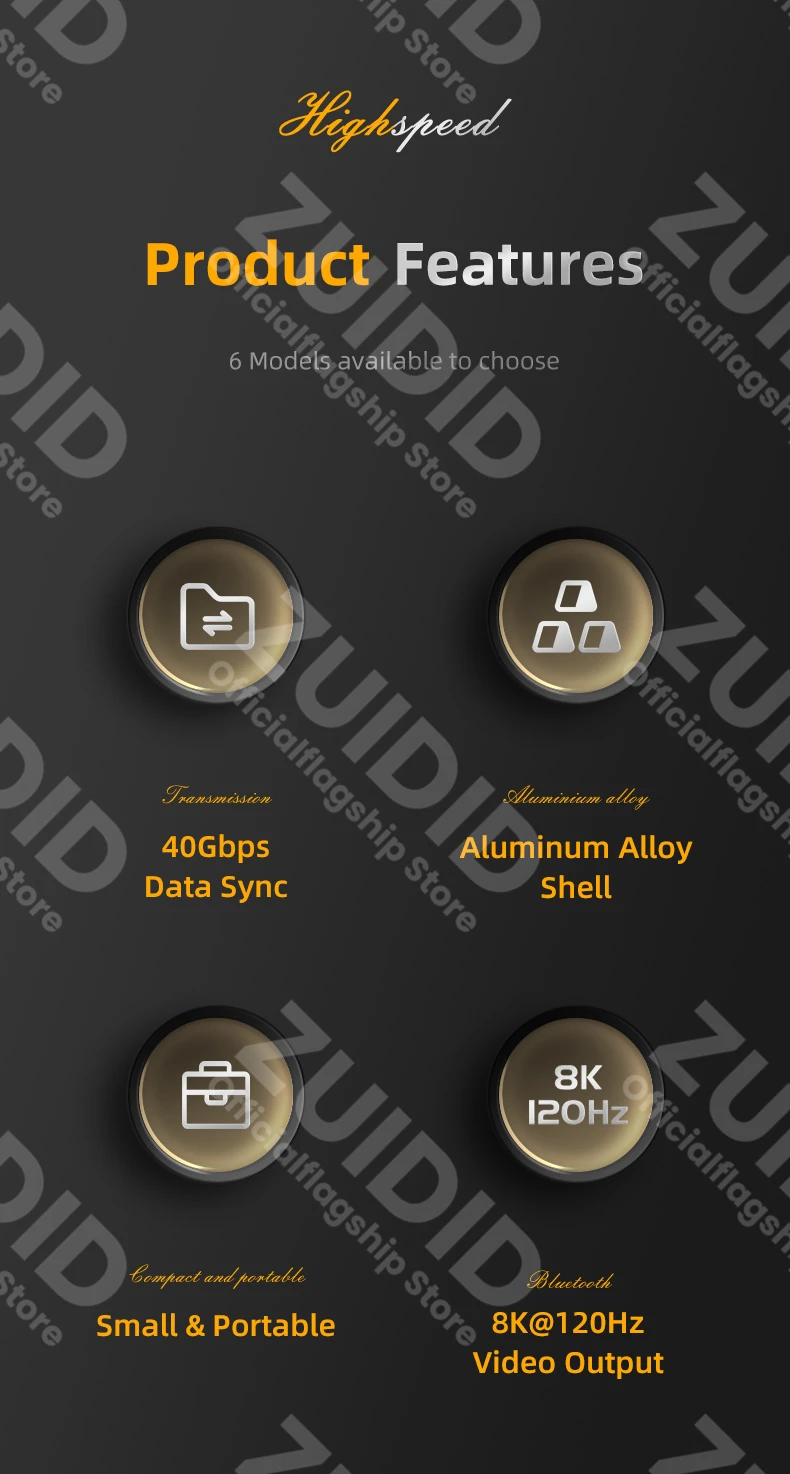 Vista lateral del adaptador mostrando el puerto USB-C