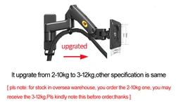 Soporte Pared Monitor TV Brazo Largo Giratorio VESA hasta 12KG