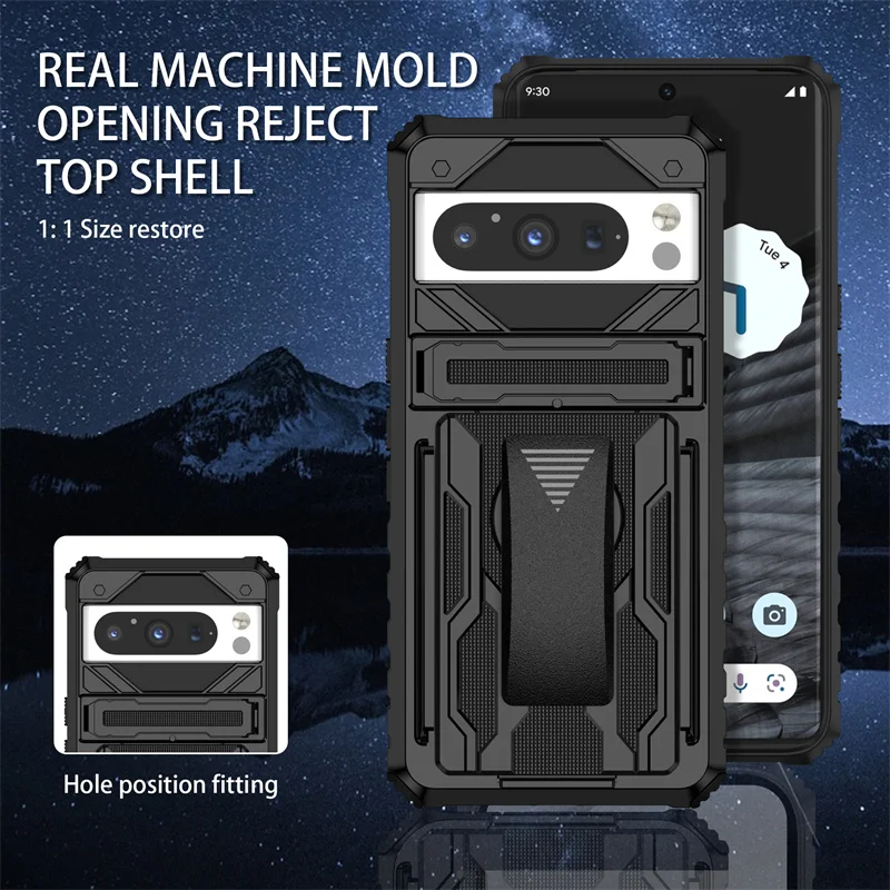 Google Pixel 9 Pro Funda Armadura Resistente con Clip para Cinturon