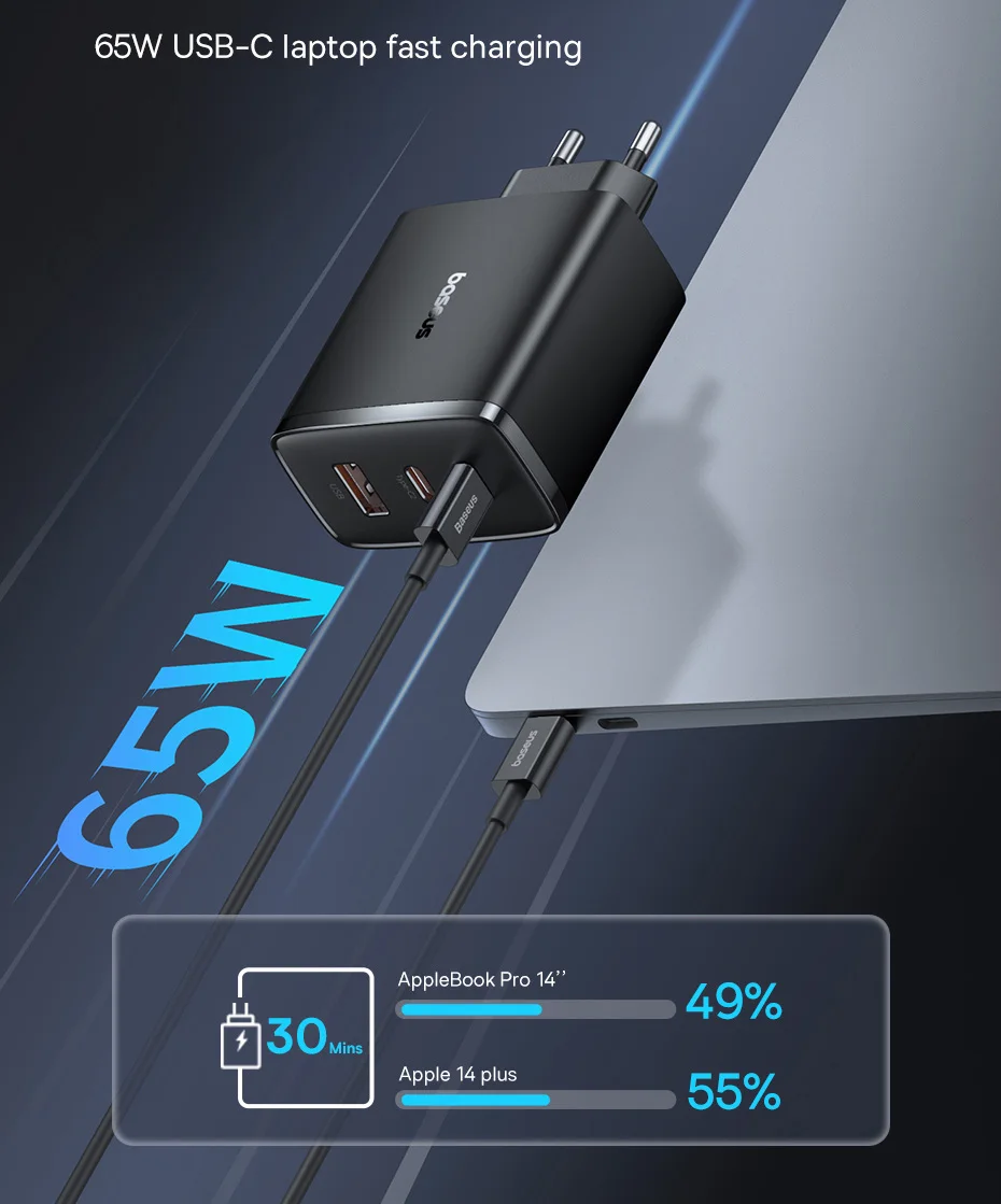 Carga rápida USB-C 65W